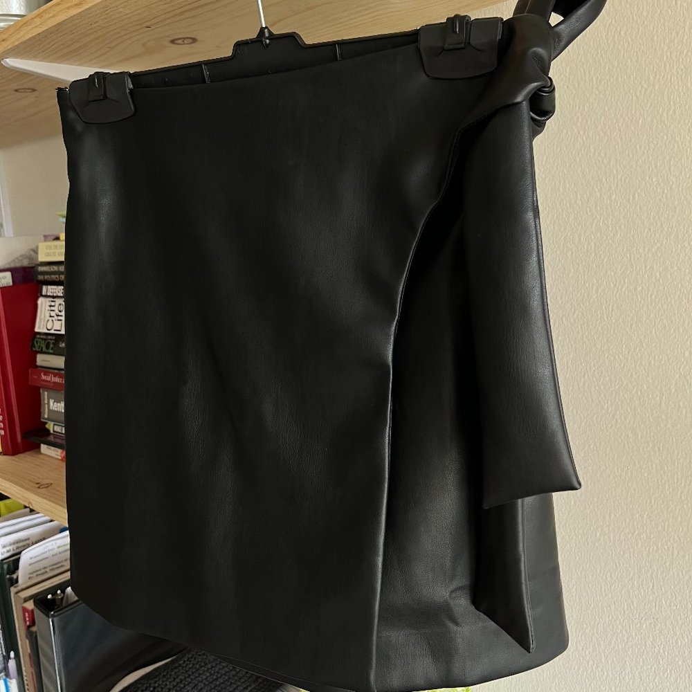 Mango Knot leather-effect mini skirt